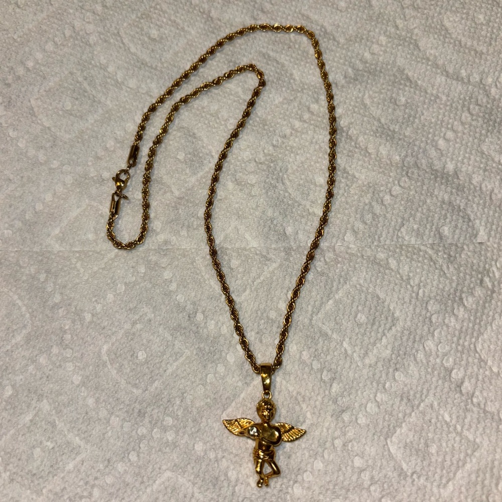 Gold Plated Chain with Angel Pendant